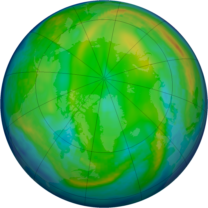 Arctic ozone map for 02 January 1993